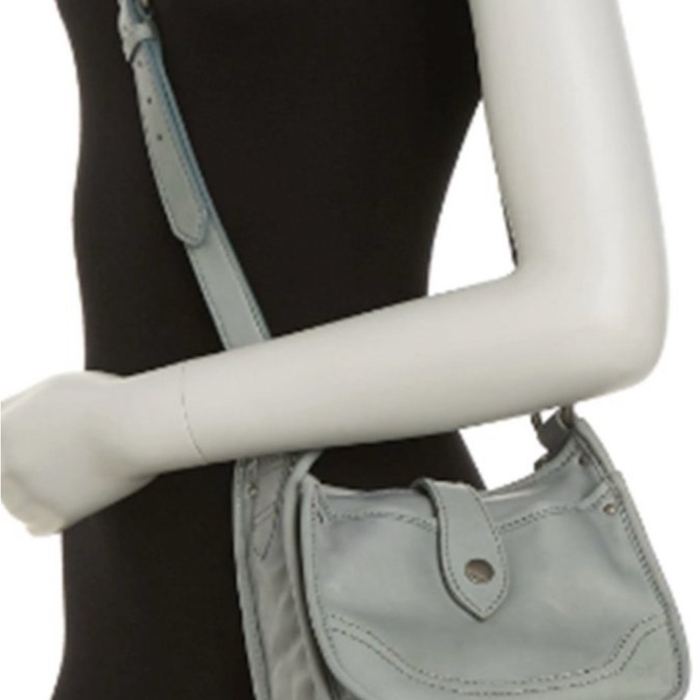 FRYE Madison North South Leather Mini Crossbody Bag Sky Blue - Picture 2 of 10
